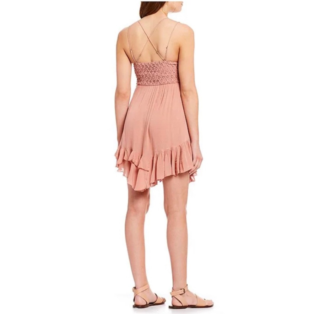 Free People Adella Slip Dress Mini Lace Ruffle Spaghetti Straps Sleeveless Flowy - Picture 5 of 11